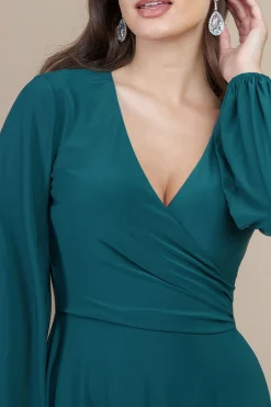 Midi Dresses^* Asymmetrical Wrap Midi Dress - Botanical Green Bottlegreen