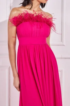 Maxi Dresses^* Bridesmaids Chiffon Maxi Dress - Hot Pink Hotpink