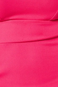 Midi Dresses^* Bandeau Scuba Midi Dress - Hot Pink Hotpink