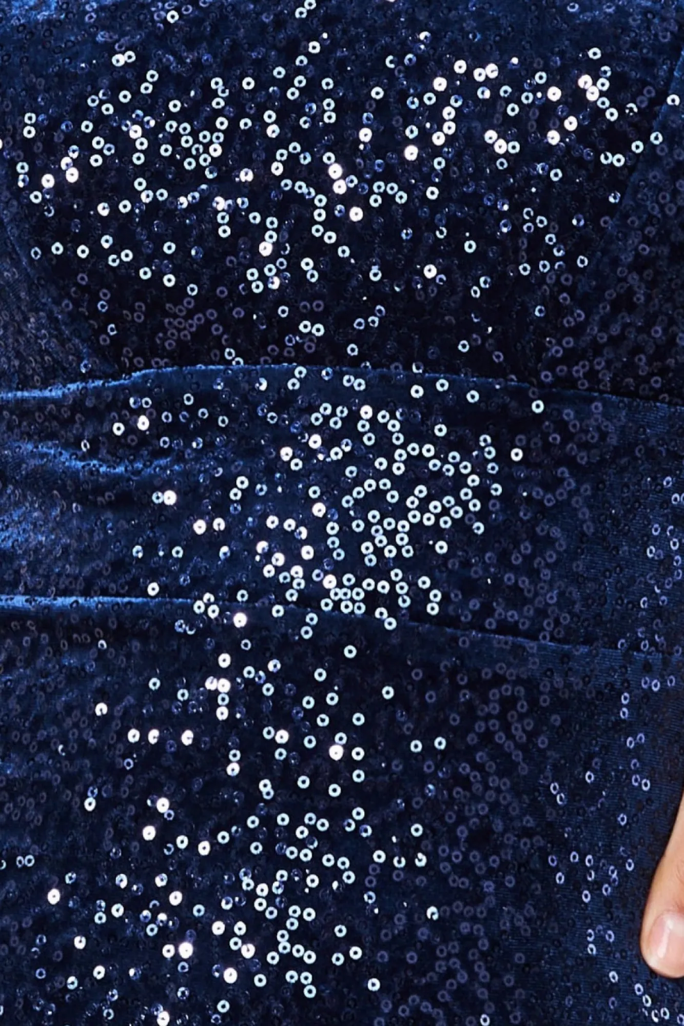Midi Dresses^* Bandeau Sequin & Velvet Midi Dress Navy