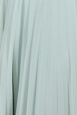Maxi Dresses^* Bardot Chiffon Pleated Maxi Sagegreen