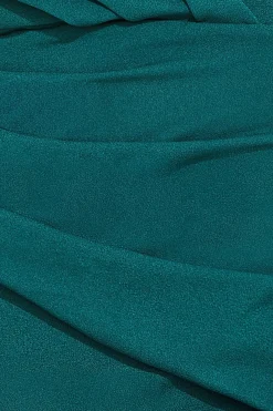 Maxi Dresses^* Bardot Pleated Maxi Dress Green Emerald