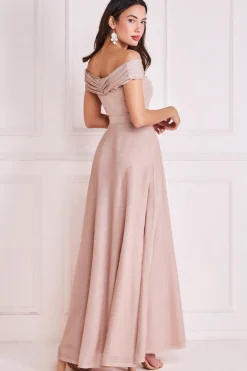 Maxi Dresses^* Bardot Pleated Skirt Maxi Champagne