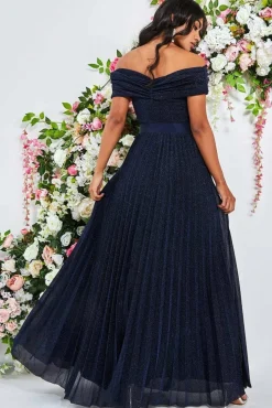 Maxi Dresses^* Bardot Pleated Skirt Maxi Navy
