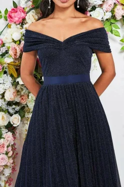 Maxi Dresses^* Bardot Pleated Skirt Maxi Navy