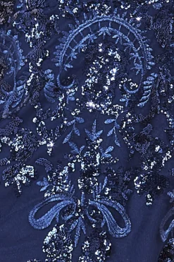 Maxi Dresses^* Bardot Sequin Embroidered Maxi Dress Navy