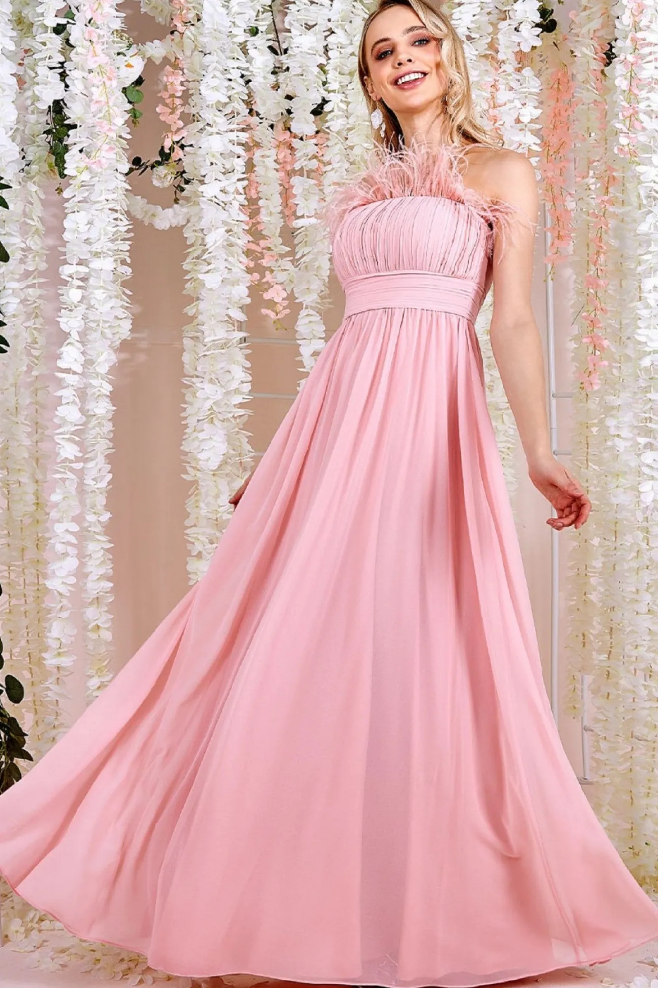 Maxi Dresses^* Bridesmaids Chiffon Maxi Dress Blush