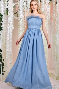 Maxi Dresses^* Bridesmaids Chiffon Maxi Dress Blue