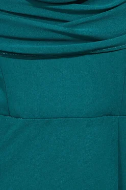 Maxi Dresses^* Chiffon Bardot Cowl Neck Maxi Dress Green Emerald