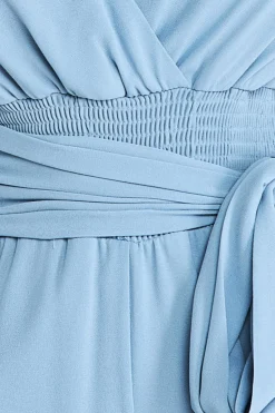 Jumpsuits^* Chiffon Puffy Sleeve Jumpsuit Blue