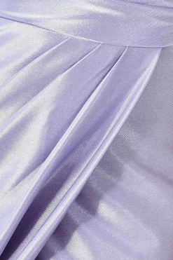 Maxi Dresses^* Cowl Neck Bardot Satin Maxi Front Split Lilac