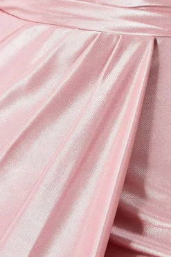 Midi Dresses^* Cowl Neck Bardot Satin Midi With Front Split Blush