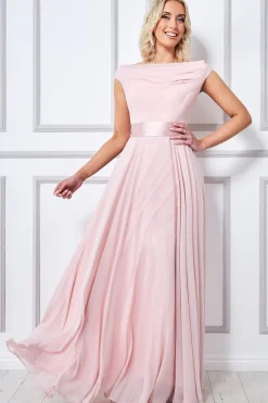 Maxi Dresses^* Cowl Neck Chiffon Maxi Dress Blush