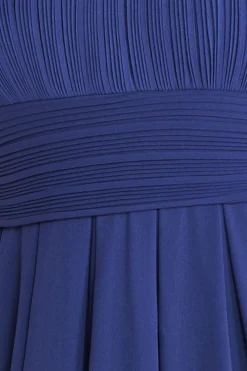 Maxi Dresses^* Crochet & Pleated Top High Low Maxi Navy