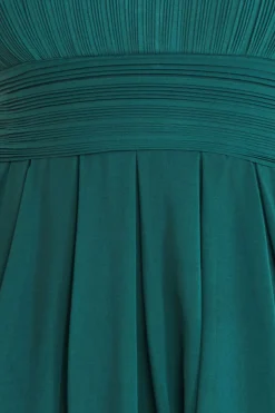 Maxi Dresses^* Crochet & Pleated Top High Low Maxi Emerald