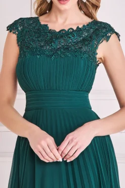Midi Dresses^* Crochet & Pleated Top Midi Emerald