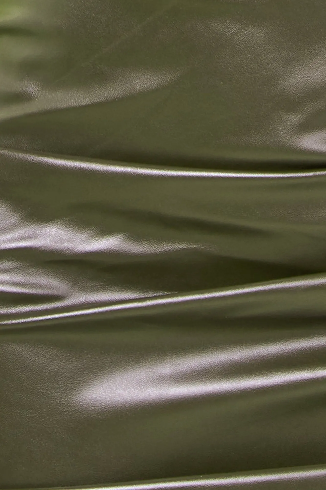 Mini Dresses^* Cut Out Faux Leather Mini Dress Khaki
