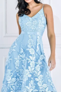 Midi Dresses^* Dipped Hem Sleeveless Lace Midi - Light Blue Lightblue