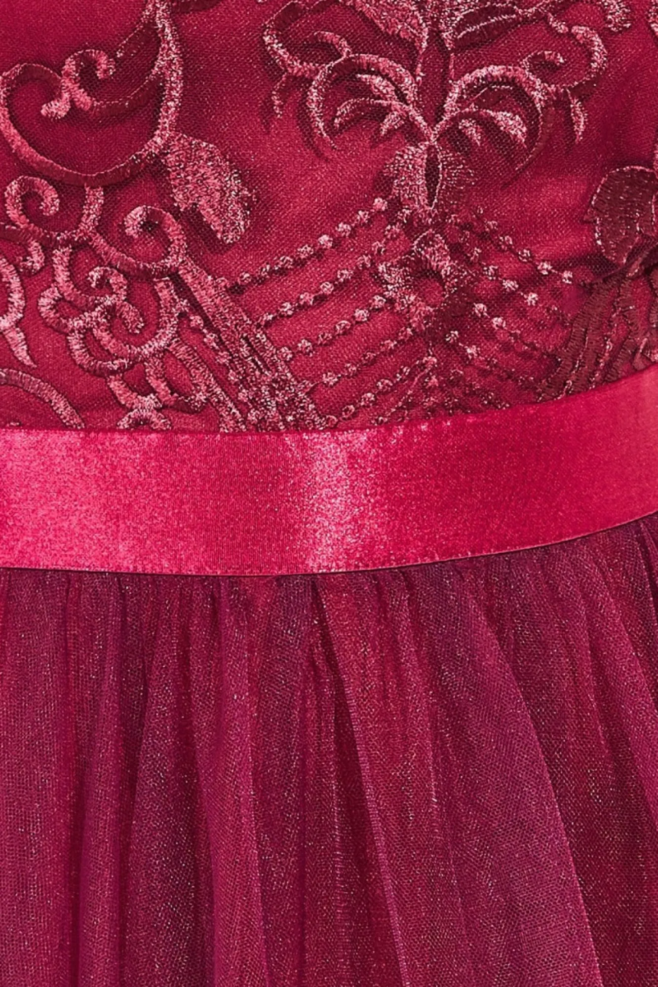 Maxi Dresses^* Embroidered Mesh Maxi Dress Burgundy