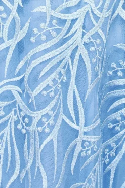 Midi Dresses^* Embroidered Mesh Midi Dress - Powder Blue Powderblue