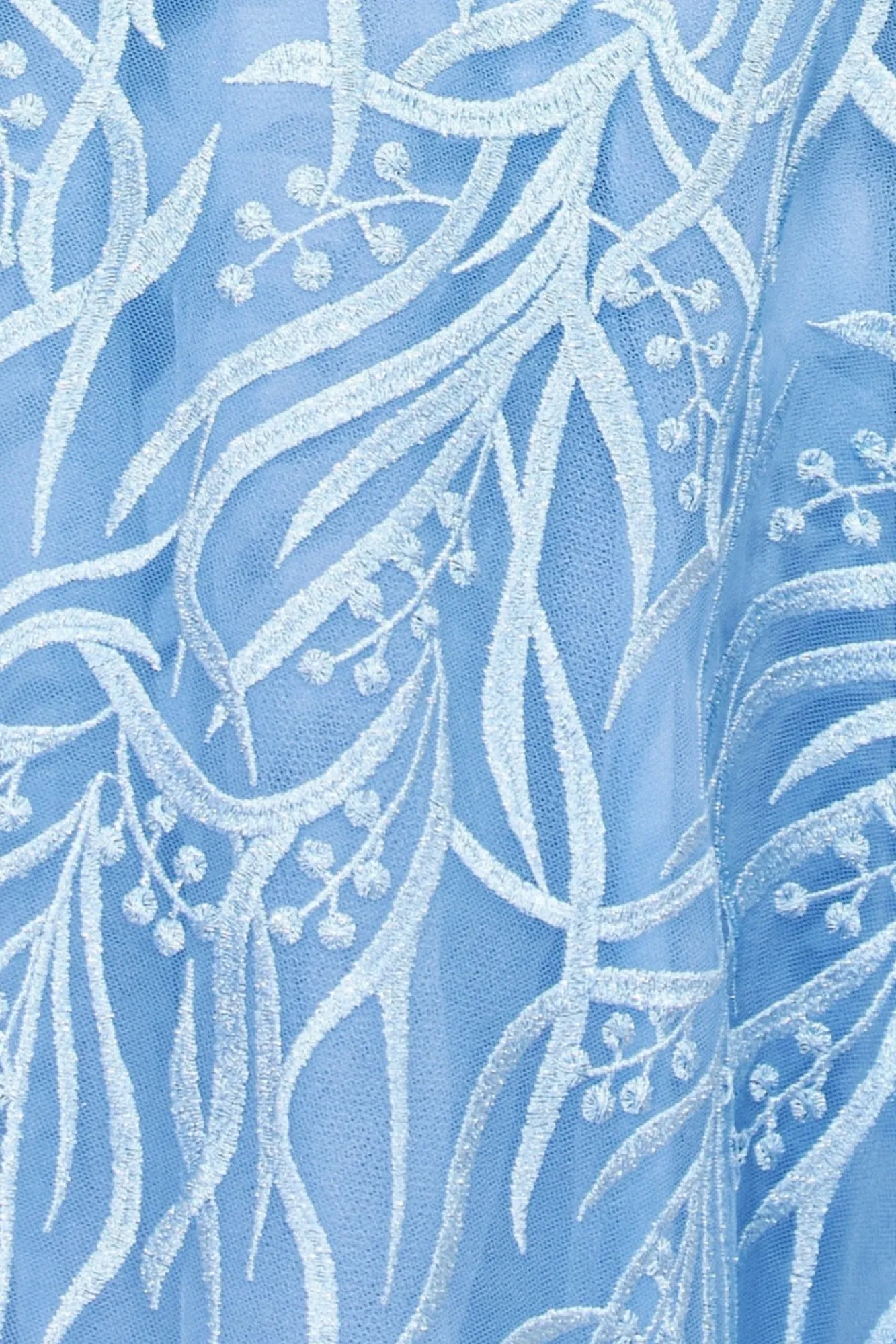 Midi Dresses^* Embroidered Mesh Midi Dress - Powder Blue Powderblue