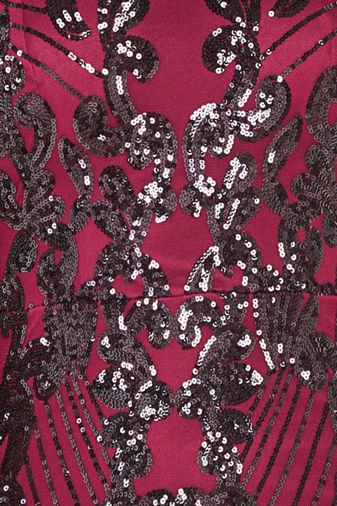 Maxi Dresses^* Embroidered Sequin Beaded Cap Sleeve Maxi Burgundy