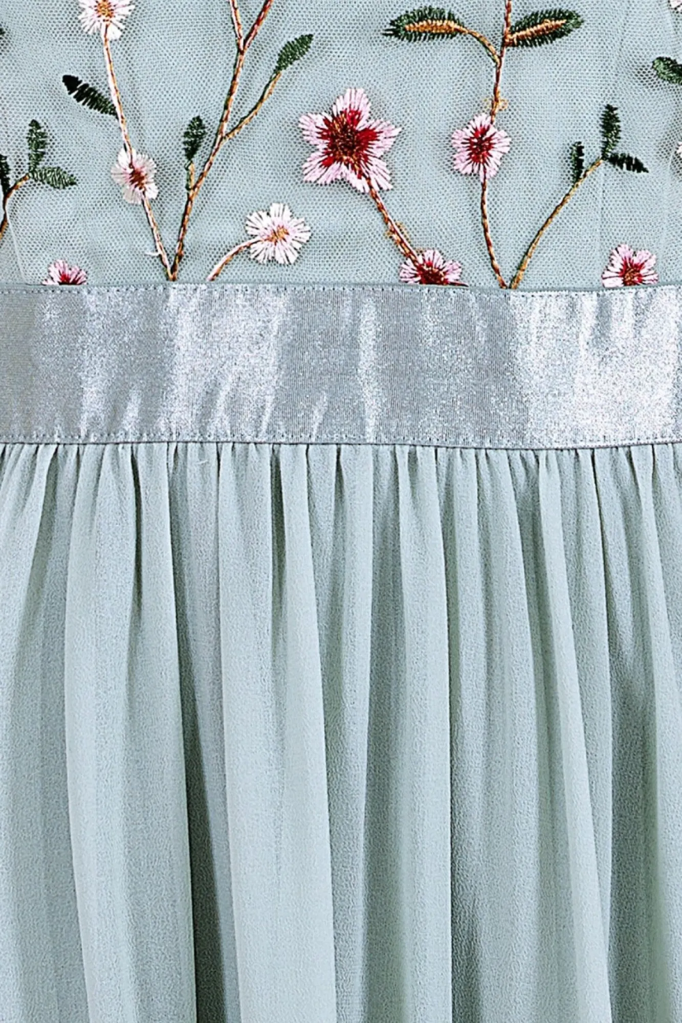 Maxi Dresses^* Embroidered Top Flutter Sleeve Maxi Sagegreen