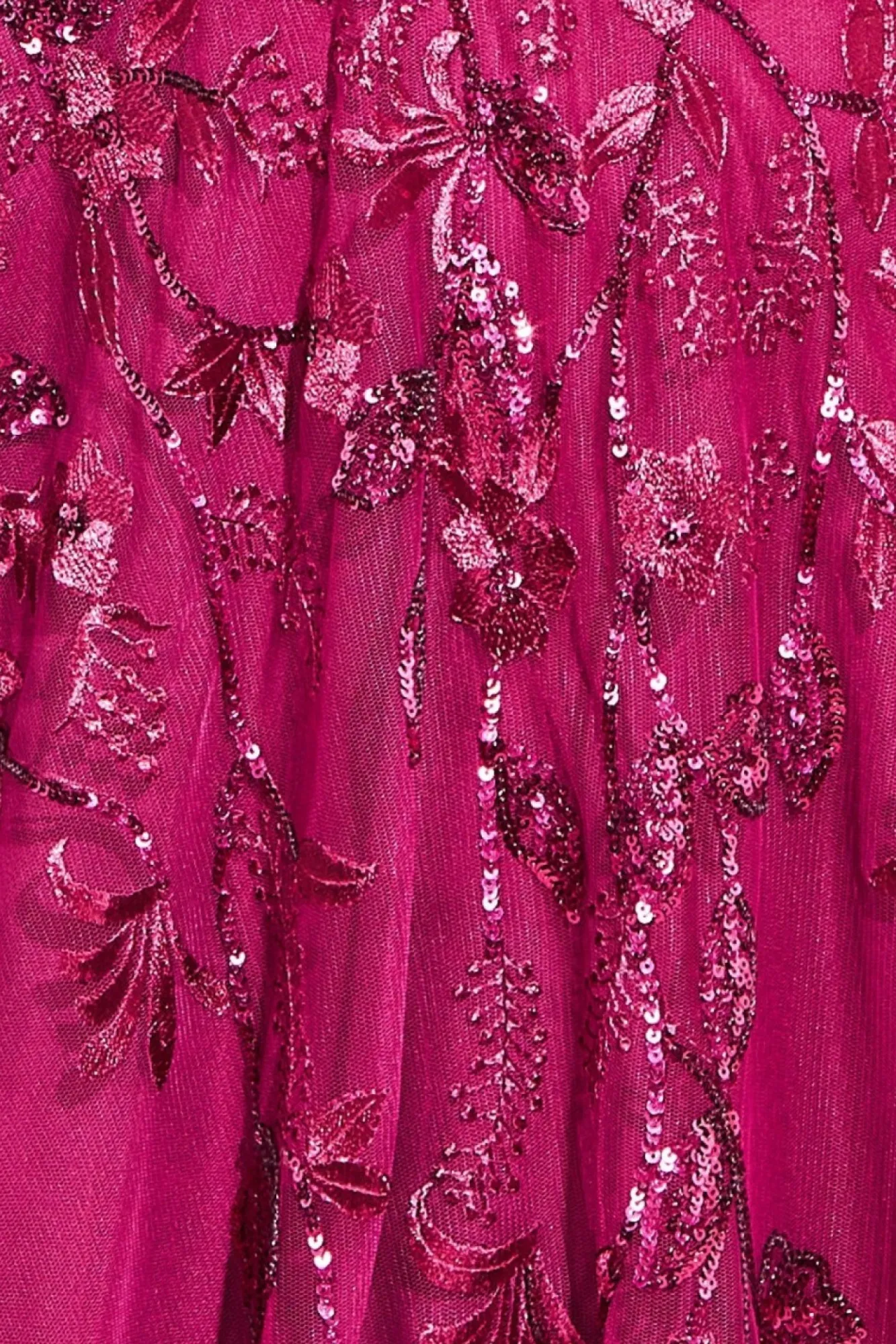 Maxi Dresses^* Flared Sleeve Embroidered Maxi Dress Magenta