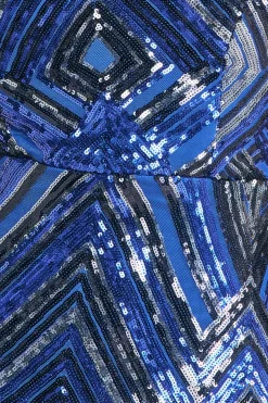 Maxi Dresses^* Geometric Sequin Sleeveless Maxi - Royal Blue Royalblue