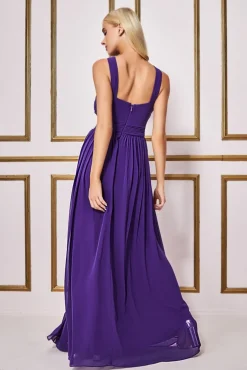 Maxi Dresses^* Halter Neck Chiffon Maxi Dress Purple