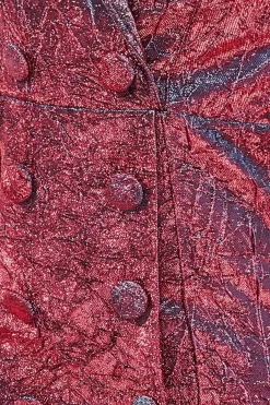 Mini Dresses^* Iridescent Foil Print Blazer Mini Dress Wine