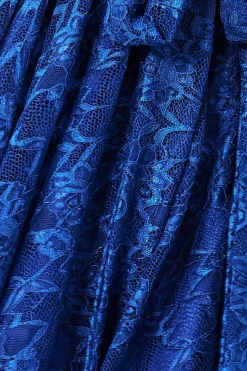 Mini Dresses^* Lace Kimono Wrap Skater Mini Dress - Royal Blue Royalblue