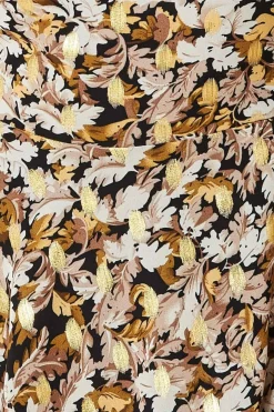Midi Dresses^* Leaf Print Shirred Back Midi Dress - Leaf Print Leafprint