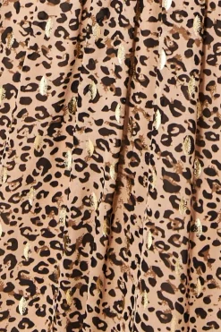 Maxi Dresses^* Long Sleeve Maxi Shirred Waistband - Animal Print Animalprint