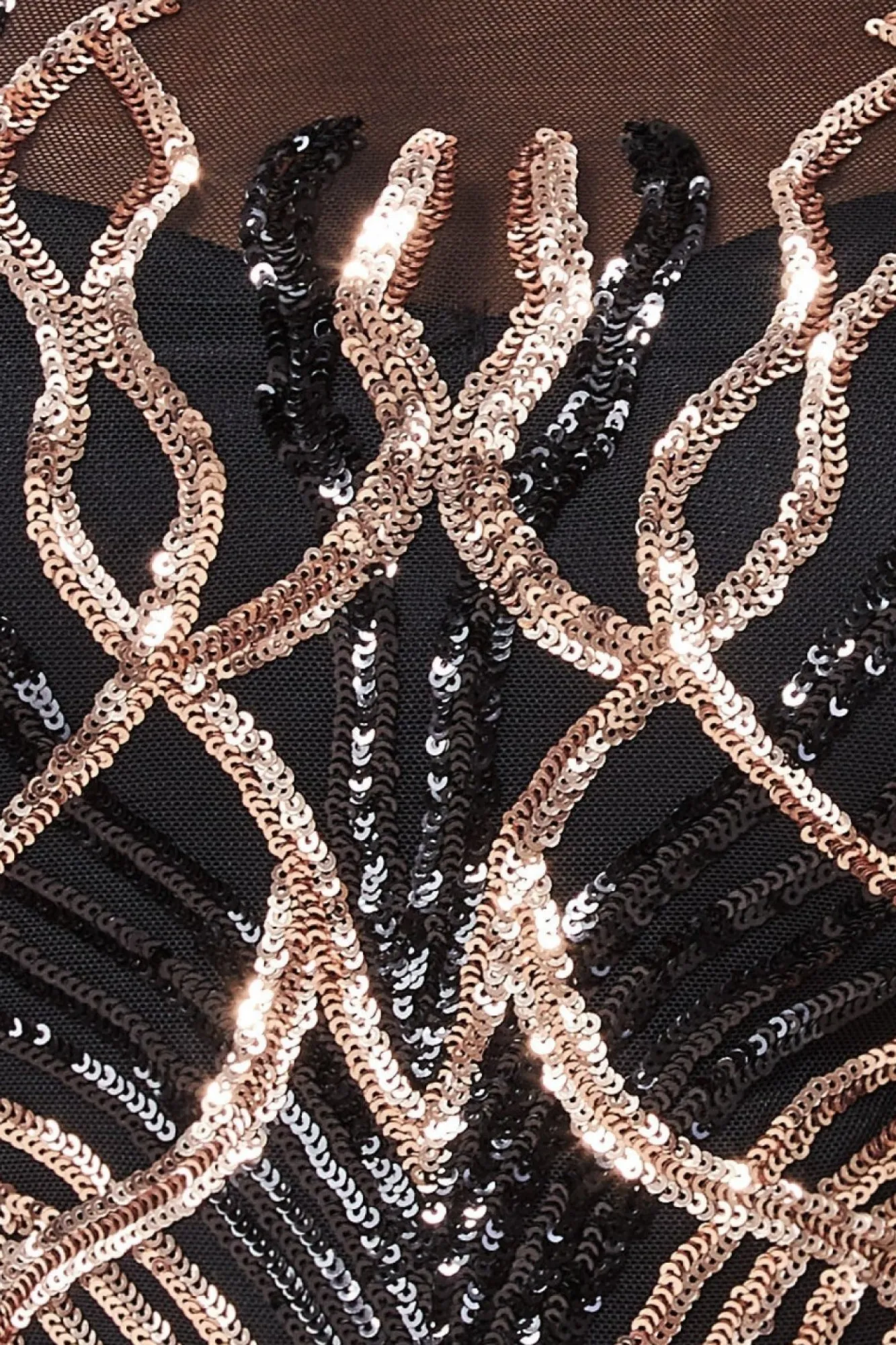 Midi Dresses^* Long Sleeve Sequin Flame Midi Dress Black