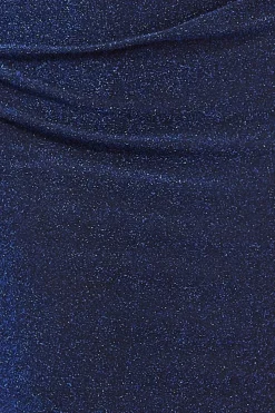 Midi Dresses^* Lurex Cowl Neck Off The Shoulder Midi Royalblue