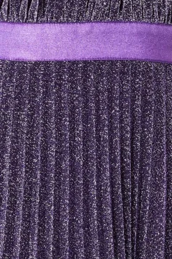 Maxi Dresses^* Lurex Halterneck Pleated Maxi Dress Purple