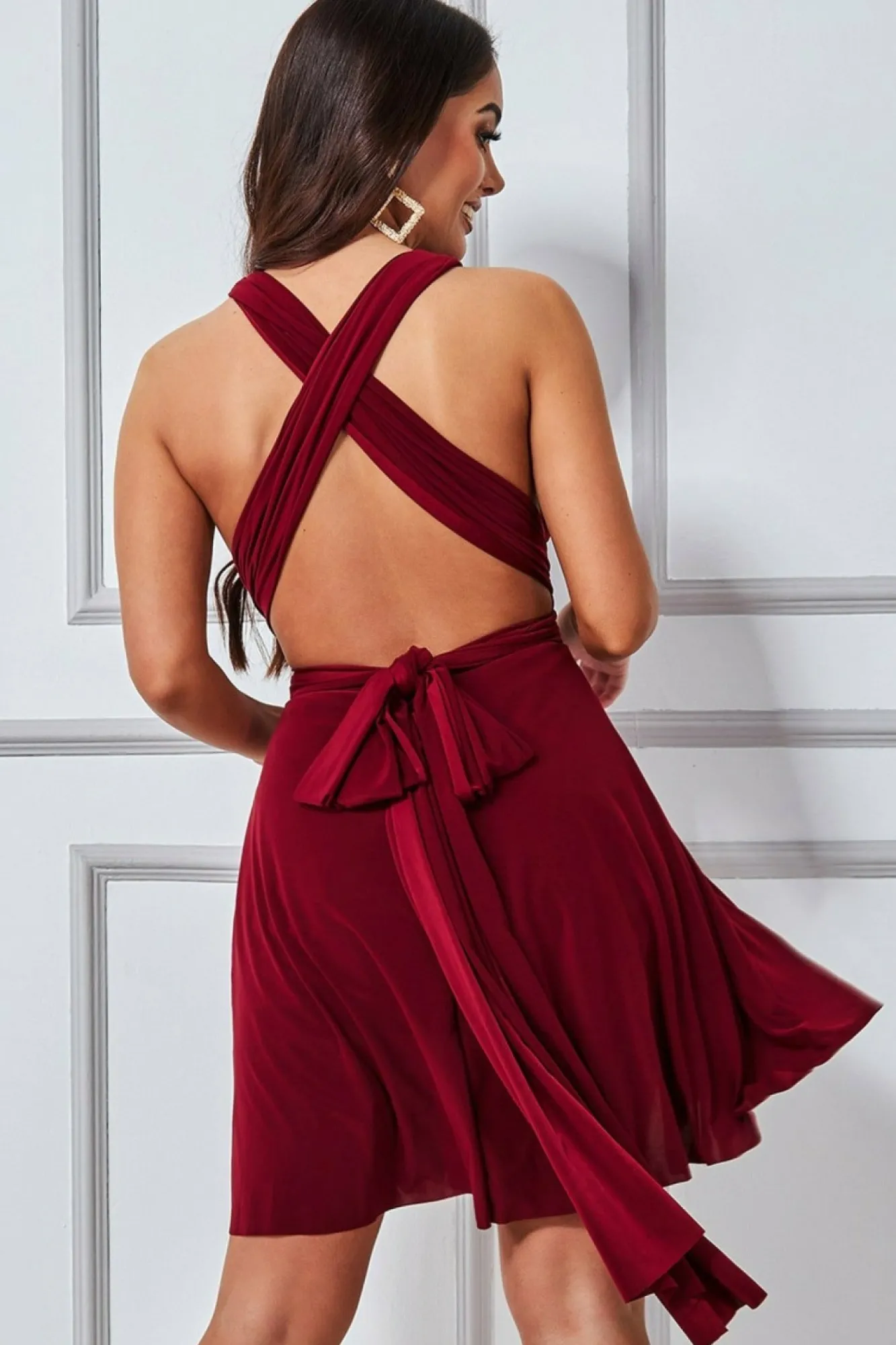 Mini Dresses^* Multiway Mini Dress Wine