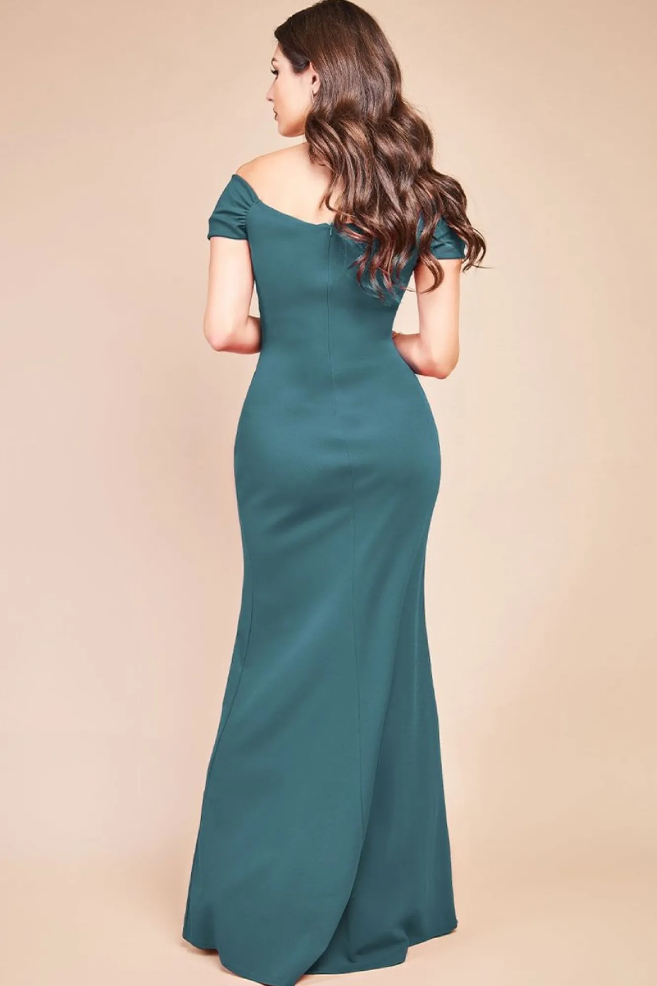 Maxi Dresses^* Off The Shoulder Knot Front Maxi Green Emerald