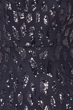 Maxi Dresses^* Ombre Sequin Halter Maxi With Thigh Split Black