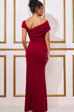 Maxi Dresses^* One Shoulder Evening Maxi Dress Wine