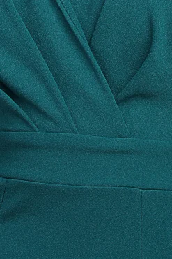 Maxi Dresses^* One Shoulder Fan Maxi Dress Green Emerald