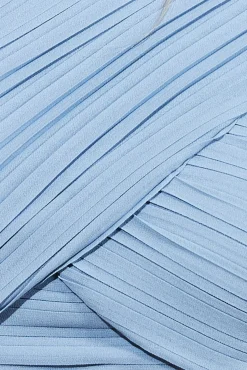 Maxi Dresses^* One Shoulder Pleated Chiffon Scarf Maxi Blue