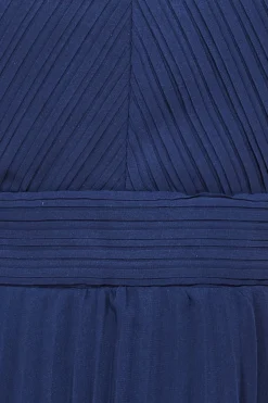 Midi Dresses^* Pleated Bodice Chiffon Tiered Midi Navy