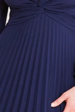 Maxi Dresses^* Pleated Skirt Chiffon Maxi Navy