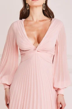Maxi Dresses^* Pleated Skirt Chiffon Maxi Blush