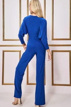 Jumpsuits^* Plunging V-Neck Jumpsuit - Royal Blue Royalblue