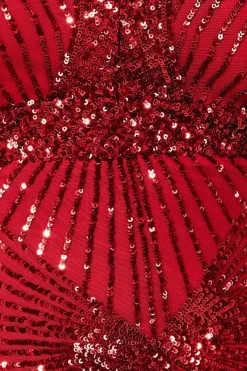 Maxi Dresses^* Plus Starburst Sequin Maxi Dress Red