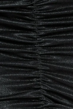 Skirts^* Ruched Satin Mini Skirt Black