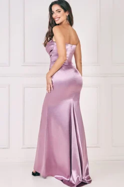 Maxi Dresses^* Satin Bandeau Maxi Dress Blush